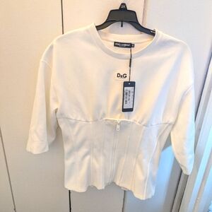 Dolce &Gabbana white corset sweatshirt